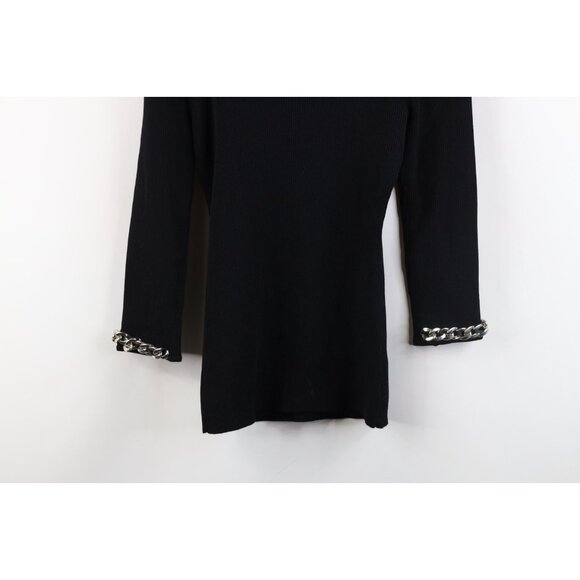 Vintage 90s Cache Womens Medium Stretch Ribbed Knit Cuban Link Knit Sweater - Picture 14 of 14